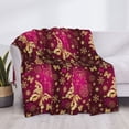 thumbnail image 3 of Salouo Golden Snowflakes And And Butterflies Print Throw Blanket Gifts for Women Men Soft Flannel Blanket for Home Living Room Decor Bedroom Blanket Gifts for Mom Dad -80"x60", 3 of 5