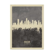 Trademark Fine Art 'Houston Texas Skyline Gray' Canvas Art by Michael Tompsett