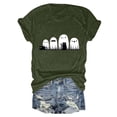 thumbnail image 4 of Yuncity Halloween Shirts For Women Ghosts Graphic Print Tees Summer Crew Neck Short Sleeve Casual Stylish Outdoor Athletic Tops Size L Army Green, 4 of 5