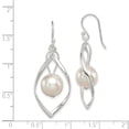 thumbnail image 2 of Sterling Silver Twist Dangle Simulated Pearl Earrings QE8960, 2 of 2