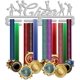 thumbnail image 1 of Soporte para medallas de platino, exhibidor de cintas de premios de porristas con tornillos y ganchos metálicos para montaje en pared., 1 of 7