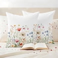 thumbnail image 3 of Watercolor Flower Pillow Covers 2 Pack Spring Multicolor Floral Plant Pillowcase Waterproof Outdoor Throw Pillow Cover for Patio Garden Square Cushion 16”x16”, 3 of 9