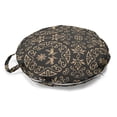 thumbnail image 1 of Classical Round Floor Cushion with Handle, Oriental Rounds Curves with Pigeons and Ornamental Floral Motifs Repetition, Pillow for Living Room & Dorms, 18" Round, Dark Sepia Tan, by Ambesonne, 1 of 4