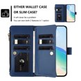 thumbnail image 2 of PU Leather Magnetic Snap Flip Zipper Strap Wallet Phone Case Fit for Samsung Galaxy A54 5G, 2 of 5