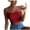 Red, variant on SHenli Womens Double Lined Tank Tops Ruched Cap Basic Sleeveless Shirts Ribbed Knit Loose Work Tees