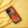 thumbnail image 4 of Vibrant Retro - Futuristic iPhone 15 Case - Lightweight Yellowing Resistant with Dynamic Concentric Circles in Orange Blue & White, 4 of 6