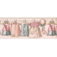 thumbnail image 2 of Robes sur Cintres Rose Blush Bordure de Papier Peint pour les Enfants, Rouleau 15' x 9'', 2 of 3
