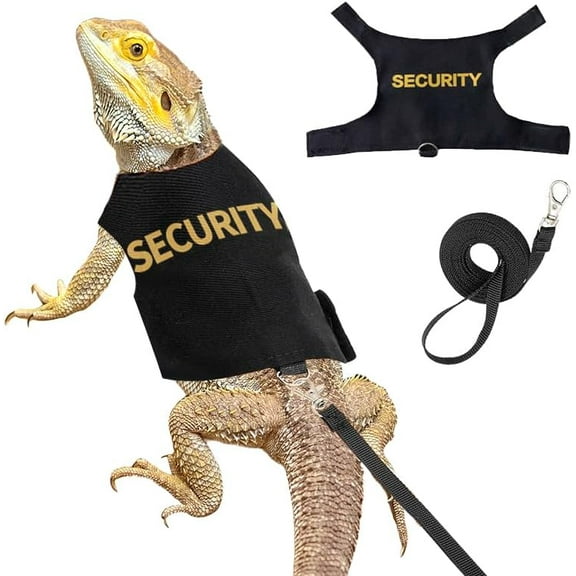 Adjustable Escape-Proof Harness & Leash Set for Bearded Dragons - Outdoor Walking Security (Fits Neck 4.5"-7.5")