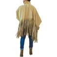 thumbnail image 2 of Womens High Neck Long Sleeve Fringe Top Plus Size Tassel Pullover Poncho Coat, 2 of 7