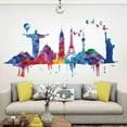 thumbnail image 3 of Dvkptbk Wall Sticker World Famous Attractions Wall Sticker Removable Wall Art Stickers Vinyl Decals Home Decor, 3 of 6