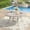 Sandshell, variant on VOXBIN 50" Outdoor Round Patio Dining Table with Umbrella Hole, All-Weather Metal for Garden Black