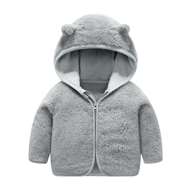 DPTALR Manteau à Capuche Épais et Chaud pour Tout-Petits Filles Garçons avec Fermeture Éclair Oreilles Mignonnes