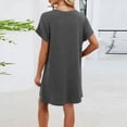 thumbnail image 4 of Hurxie Swimsuit Coverup for Women Short Sleeve Bathing Suit Cover Ups Summer T Shirt Dress Flowy Sundresses Gray,XL, 4 of 6