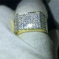 thumbnail image 4 of ORLOV DIAMONDS Men's Wedding Pinky Ring 14k Yellow Gold Plated 2.10Ct Moissanite Round Cut, 4 of 5