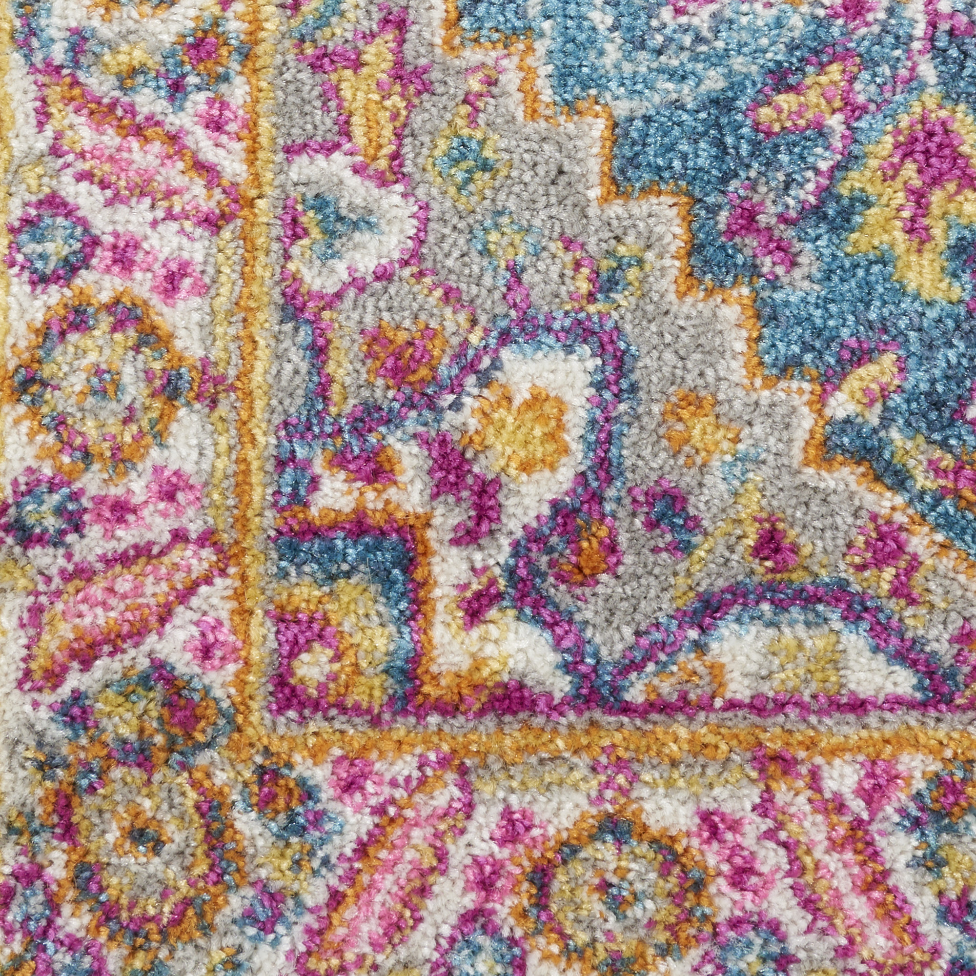 Nourison Passion Persian Teal Multicolor 2'2" x 7'6" Area Rug, (2x8)