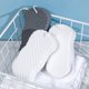 thumbnail image 3 of Paquete de 2 esponjas de baño exfoliantes ultra suaves blancas, esponjas de baño exfoliantes corporales, reutilizables, con cordón, 3 of 5