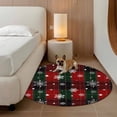 thumbnail image 2 of Round Rugs 7Ft, Buffalo Plaid Christmas Round Area Rug Washable Indoor Throw Carpet, Xmas Snowflake Red Green Large Non Slip Circle Rug for Dining Room Playroom Home Decor Aesthetic, 2 of 8