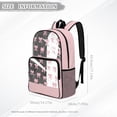 thumbnail image 7 of ZIATUBLES 17 Inch Heavy Duty Clear Backpack, Fabric & PVC Transparent Bag with Pink Polka Dot Bow Print, Large Capacity See Through Bag Easy to Clean for School College Work, 7 of 7