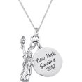thumbnail image 2 of Personalized Family Jewelry Travel Charm Pendant available in Sterling Silver or Stainless Steel, 2 of 3