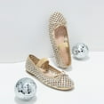 thumbnail image 5 of Women’s Breathable Lightweight Rhinestone Ballet Flats with Delicate Bow and Elastic Strap, 5 of 7