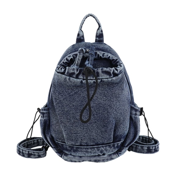 Women‘s Denim Backpack Purse - Medium Convertible Shoulder Bag with Adjustable Straps and Multiple Pockets