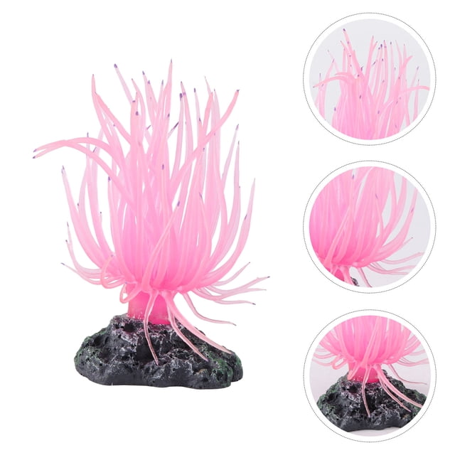 unbranded Coral Rosa Artificial Para Acuario Con Soporte Firme Para Embellecer De Tu