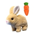 thumbnail image 2 of Conejo suave juguete electrónica para caminar salto de salto son del encantador juguete interactivo conejo eléctrico de peluche para niños regalo de marrón, 2 of 9