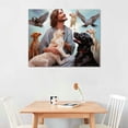 thumbnail image 2 of JRXY God Surrounded By Labrador Poster Canvas Print Painting Picture Wall Art Bedroom Living Room Decor 20x16in, 2 of 4