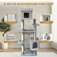 thumbnail image 7 of 63 Inches Multi-Level Large Cat Tree gray, 7 of 7
