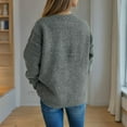 thumbnail image 6 of QTBIUQ Sweater Womens Fashion Casual Long Sleeve Crew Neck Sweater Gray, 6 of 7