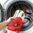 thumbnail image 6 of 2'x6' Rug Runners for Hallways Kitchen, Red Flowers Non Slip Entryway Beside Floor Carpet Runner, Spring Botanical Poppy Budding Blossom Floral Washable Laundry Room Bedroom Throw Rugs Mat, 6 of 8