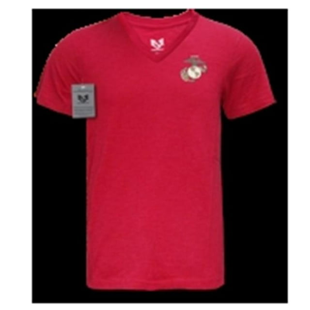 Rapid Dominance S21-MAR-CAR-04 Military V-Neck Tee- Marine- Cardinal- Extra Large