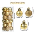 thumbnail image 2 of Uxcell 24Pcs 1.5" Christmas Balls Ornaments, Shatterproof Hanging Ball Set for Christmas Tree Gold, 2 of 6