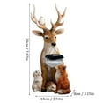 thumbnail image 3 of Solar Tree Deer & Hedgehog Statue,Garden Ornament Decoration, 3 of 7