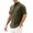 Olive Green, variant on Lovskoo Summer Linen Shirts for Men Solid Color Casual Shirt Short Sleeve Button Down Blouse Light Blue