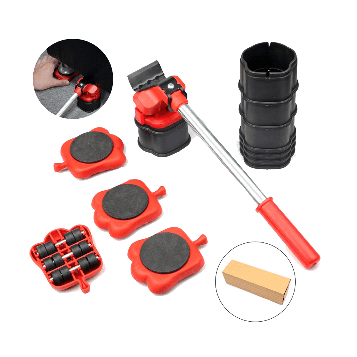 14PC Set Furniture Mover Tool Transport Set Transport Lifter Heavy Stuff Moving 4 Wheeled Mover Roller Hand Tools