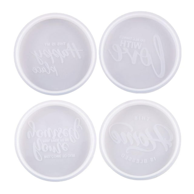 4 herramientas de fundición de resina epoxi para hacer joyas redondas para posavasos de resina. Estilo A