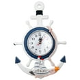 thumbnail image 1 of Miangastore Horloge d'Ancre Style Méditerranéen Thème Mer Décoration Roue de Navire Nautique, 1 of 8