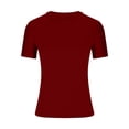 thumbnail image 4 of Women Blouses Womens Tops And Blouses Fall Petite Tops for Women Size Petite Work T Shirt Womens Comfy T Shirts Guard Top Skin Tight Shirt Casual V Neck Solid Shirts for Leggings Red XL, 4 of 5