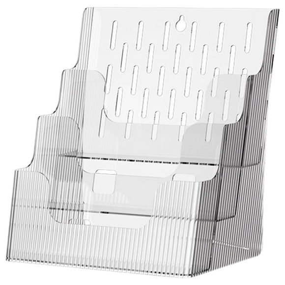 Wall Mount or Countertop Brochure Holder Clear Literature Holder Multi Pocket Display Stand