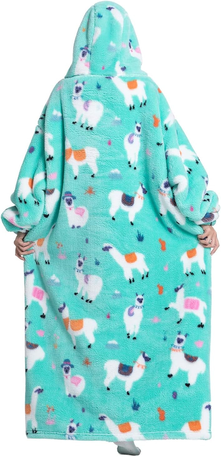Wehilion Oversized Blanket Hoodie,Adult Snuggle Fleece Wearable Blanket Fluffy Giant Hooded Sweatshirt,Adult 140cm Leght