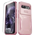 thumbnail image 1 of KOMI for Google Pixel 8a Case with 1 Screen Protector, Built-in Slide Camera Cover, Military Grade Drop Protection, Heavy Duty Rugged Shockproof Protective Phone Cover, Pink, 1 of 5