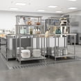 thumbnail image 4 of EDTara Stainless Steel Prep Work Table With Overshelves, Commercial-Grade Design With Adjustable Lower and Under Shelves for Large Kitchens, Restaurants, Warehouses, or Garages, 4 of 8