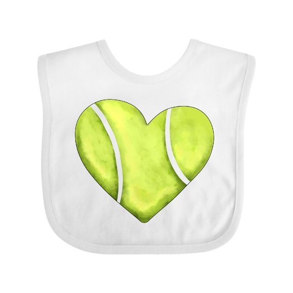 Inktastic Tennis Ball in Heart Boys or Girls Baby Bib