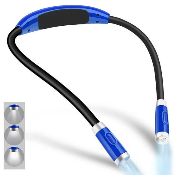 Lámpara de lectura para cuello Vekkia, recargable, LED, 3 niveles de brillo
