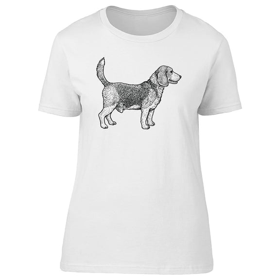 Beagle Dog Drawing Tee Women's -Image by Shutterstock