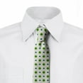 thumbnail image 2 of Floral Necktie, Clovers Green Dots Irish, Dress Tie, 3.7", Lime Green Dark Green, by Ambesonne, 2 of 3