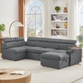 thumbnail image 3 of Sectional Sofa with Ottoman and Storage Function / Ideal for Apartment and Magazine Storage, 3 of 6