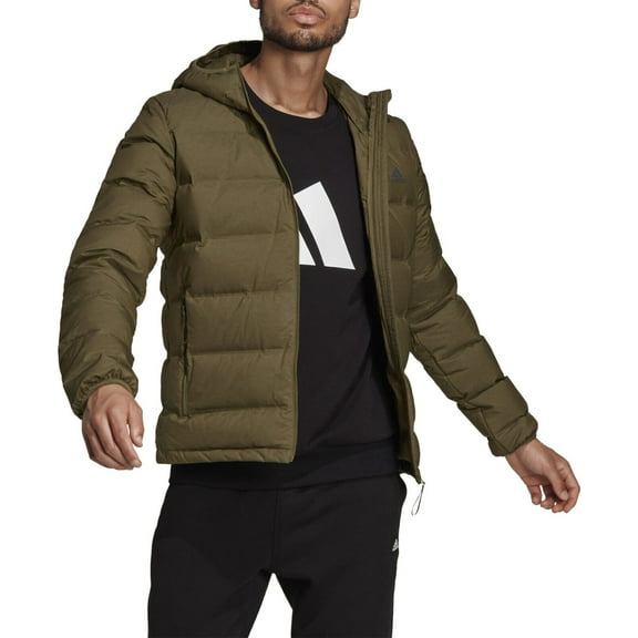 Men's Adidas Helionic Mel Hooded Down jacket GQ7137 Focus Olive