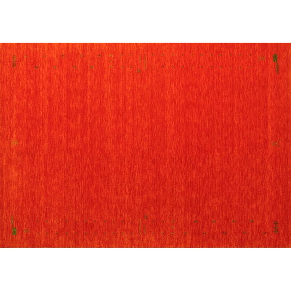 Ahgly Company Indoor Rectangle Abstract Yellow Contemporary Area Rugs, 2' x 4'